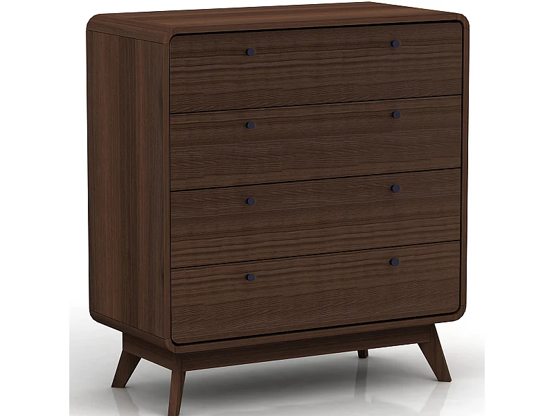 Cassie | Commode avec 4 tiroirs en mélaminé marron