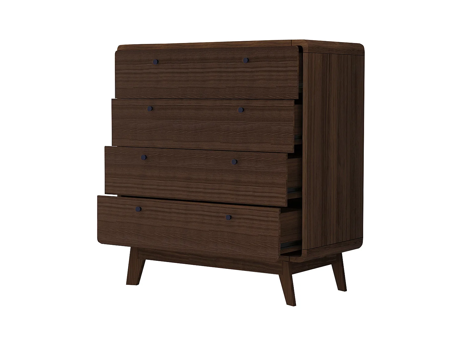 Cassie | Commode avec 4 tiroirs en mélaminé marron