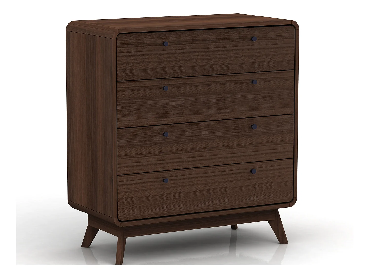 Cassie | Commode avec 4 tiroirs en mélaminé marron