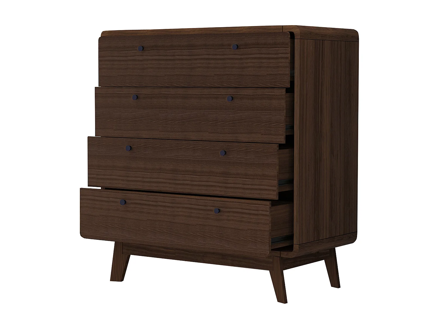 Cassie | Commode avec 4 tiroirs en mélaminé marron