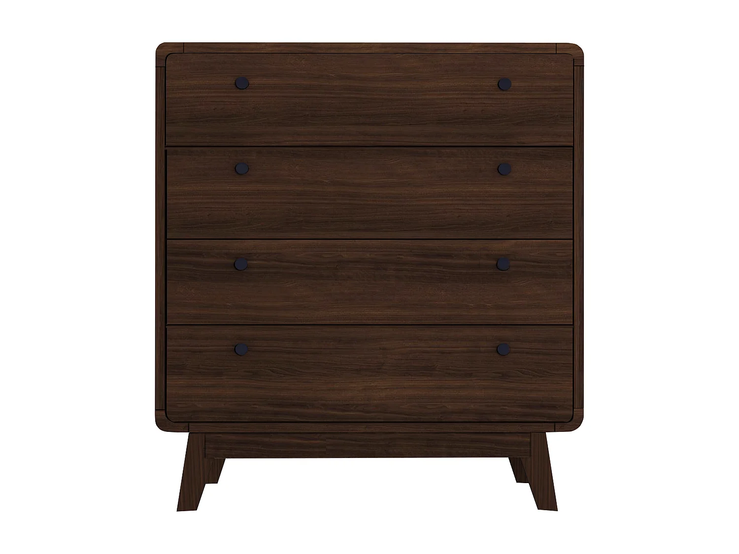 Cassie | Commode avec 4 tiroirs en mélaminé marron