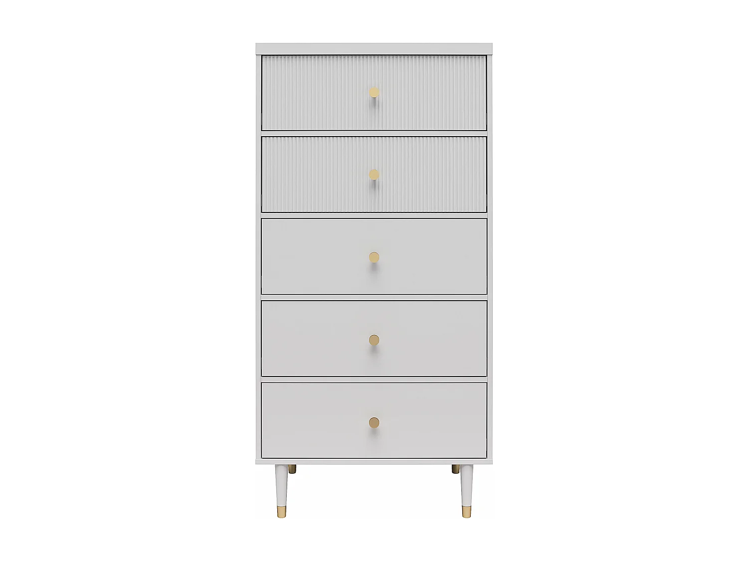 Commode à 5 tiroirs Elizabeth. Gris tourterelle
