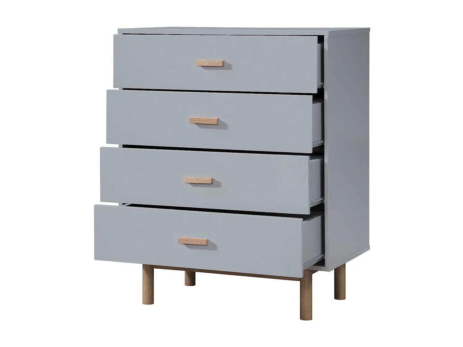 Melanie | Commode à 4 tiroirs en mélaminé chêne gris