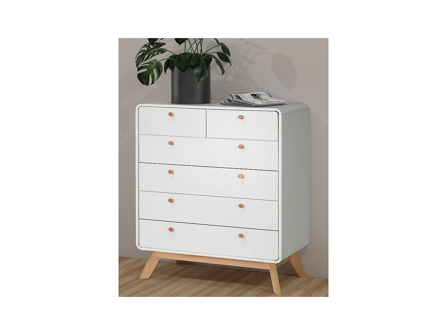 Cómoda Cassie 4+2 Puertas BlancoBlanco