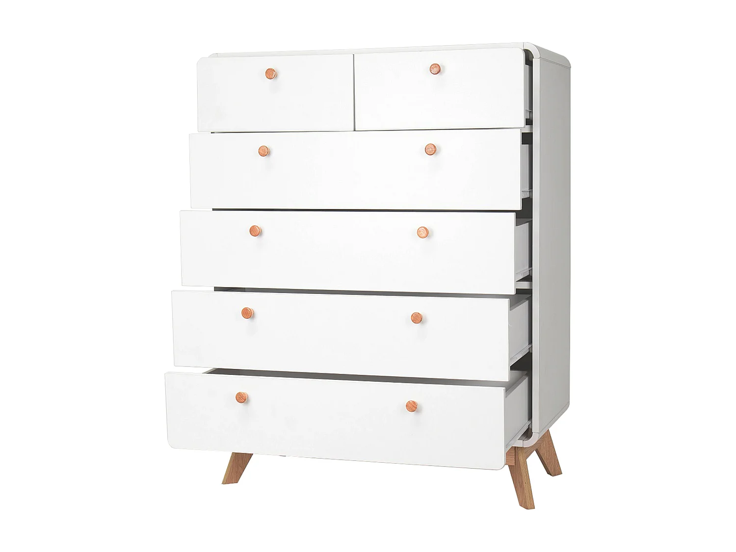 Cassie | Commode avec 4+2 tiroirs en effet chêne blanc