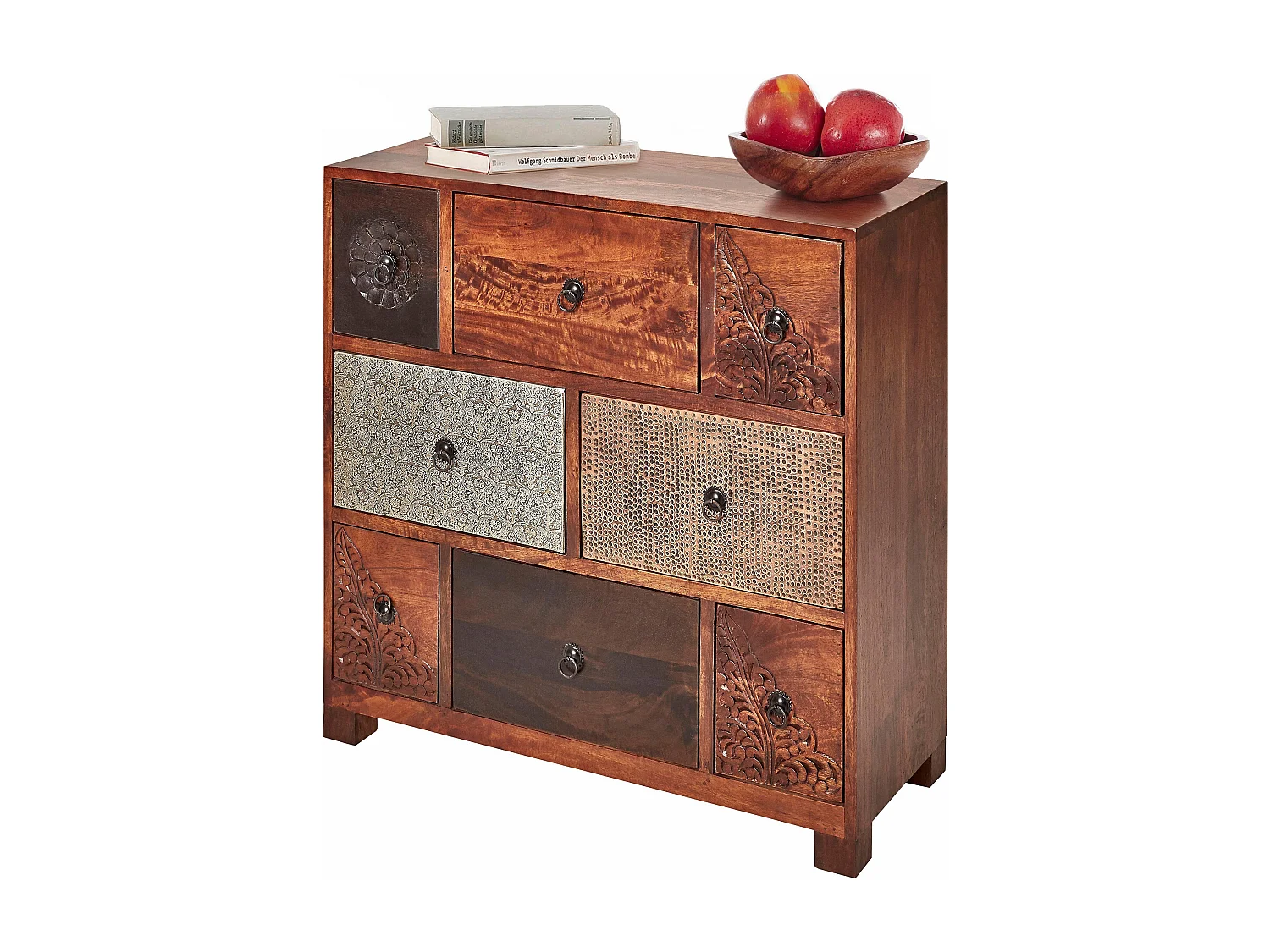 Mahar Commode 8 Tiroirs MarronMulti