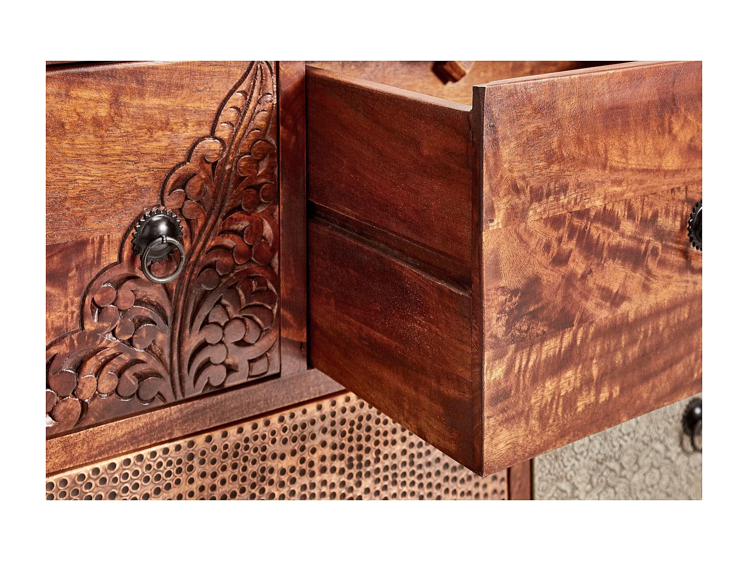 Mahar Commode 8 Tiroirs MarronMulti