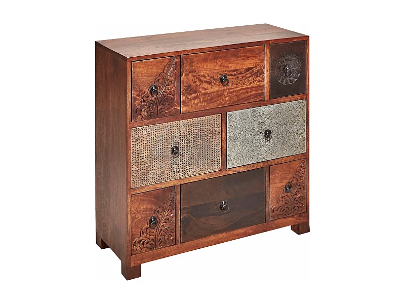 Mahar Commode 8 Tiroirs MarronMulti