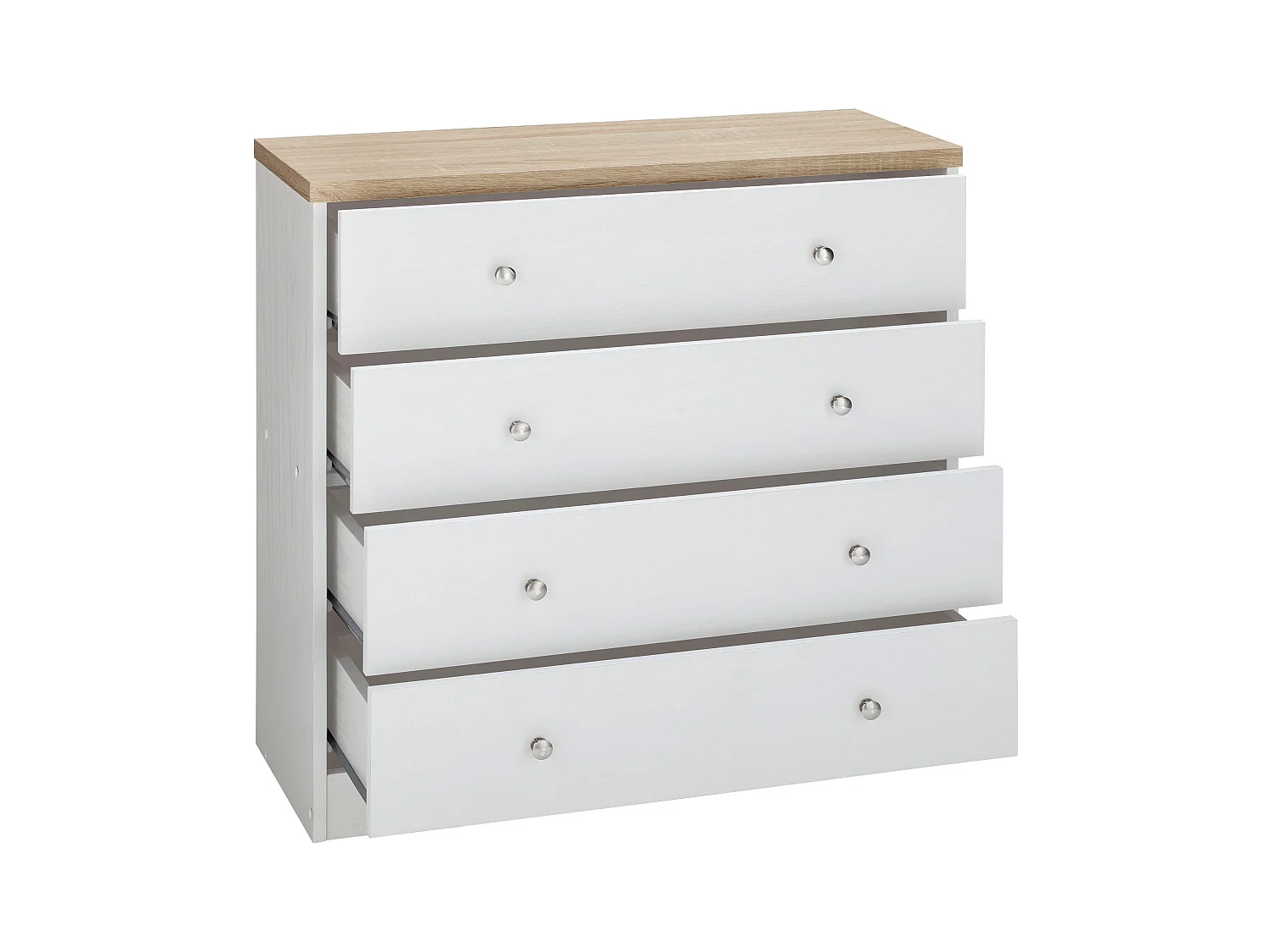 Heide-Commode met 4 laden in spaanplaat wit