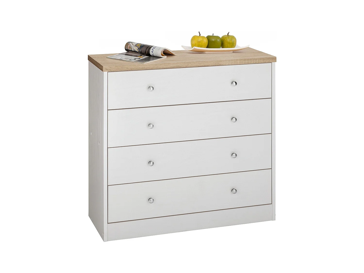 Heide-Commode met 4 laden in spaanplaat wit