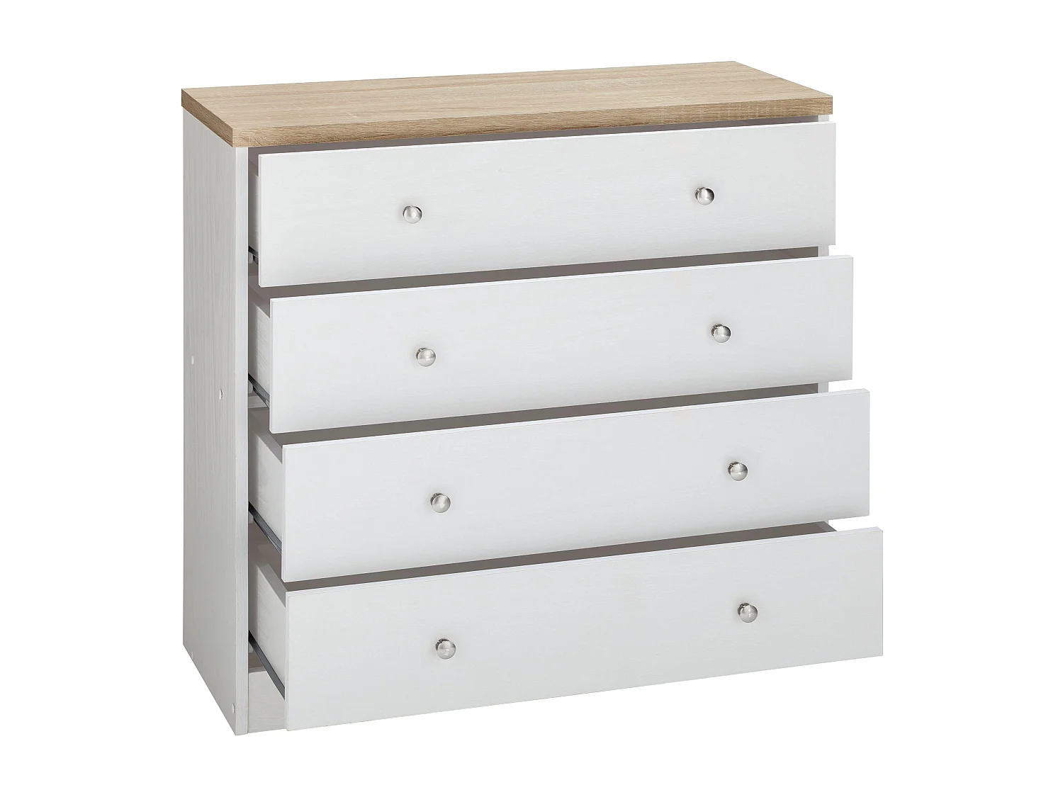 Heide | Chest with 4 Drawers in Oak Look White