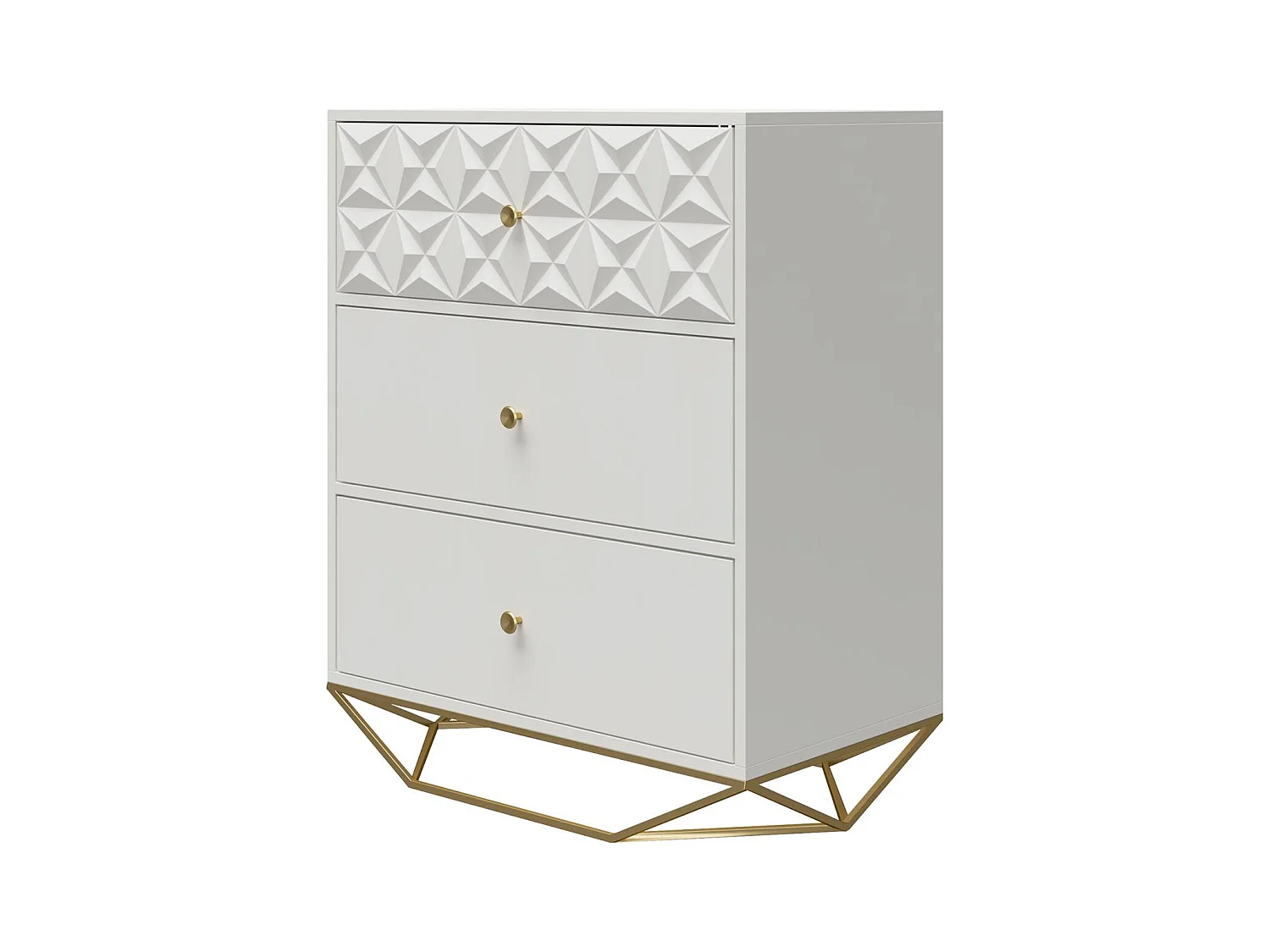 Blair-Dressoir met 3 laden in wit