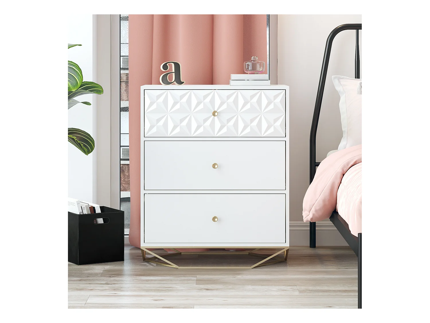 Blair-Dressoir met 3 laden in wit