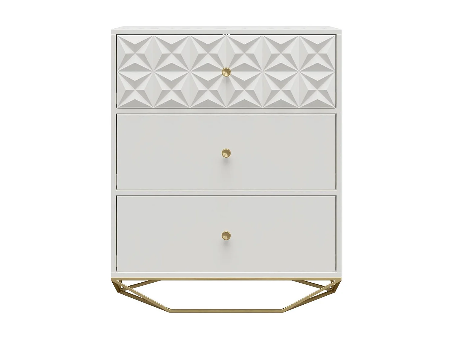 Commode à 3 tiroirs Blair. Blanc