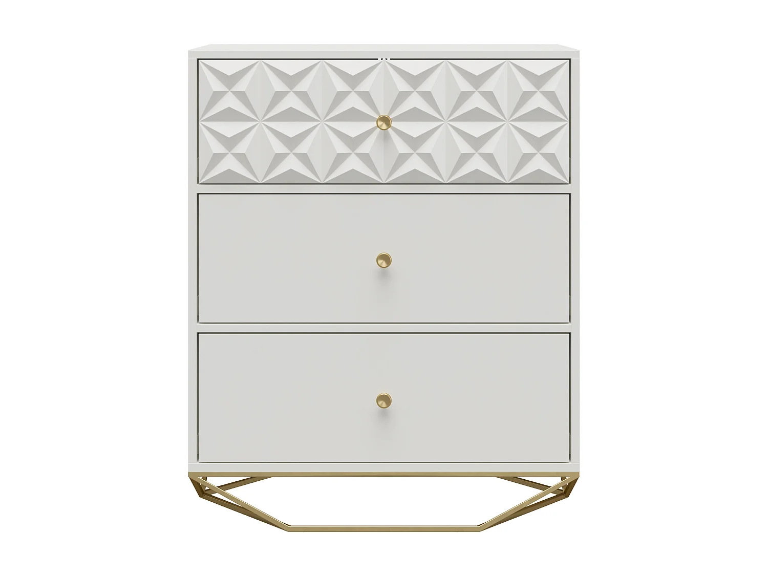 Commode à 3 tiroirs Blair. Blanc