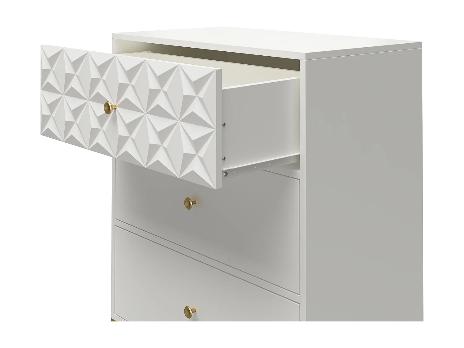 Commode à 3 tiroirs Blair. Blanc