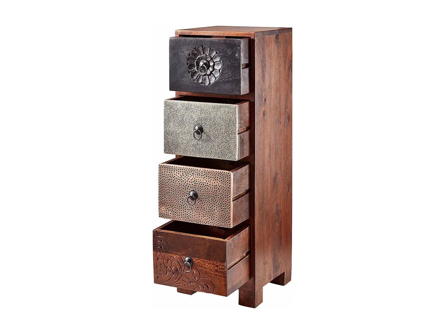 Mahar | Commode 4 Tiroirs Marron Multi