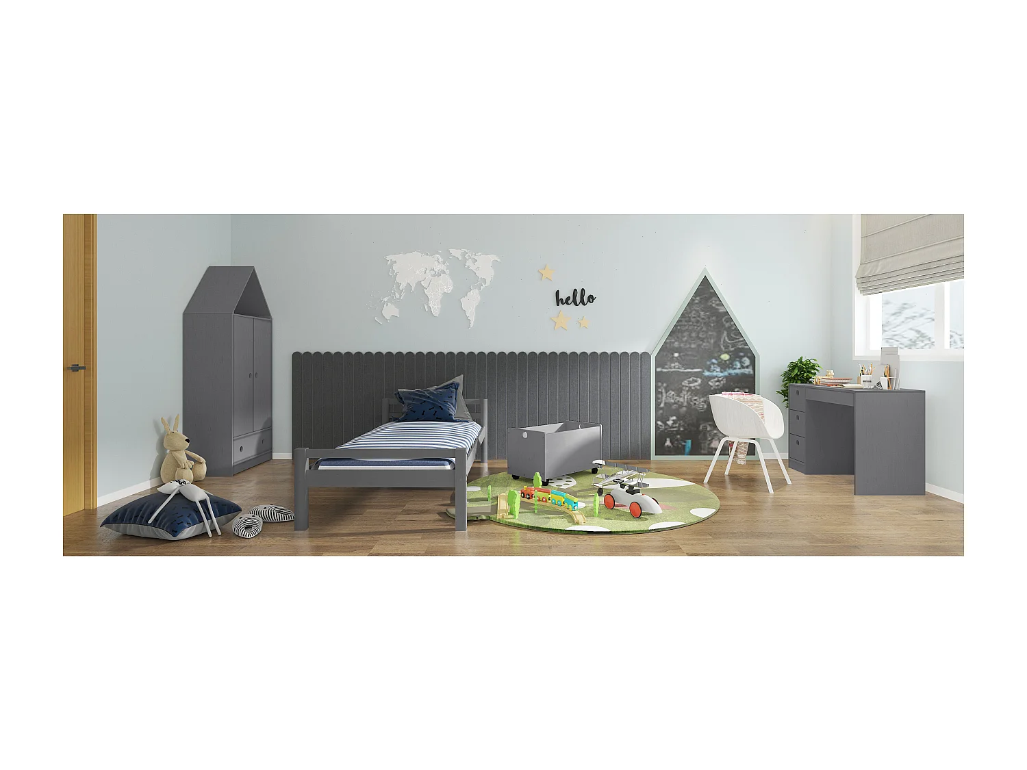 Alpi Wardrope 2 Ante 1 Cassetto Grigio