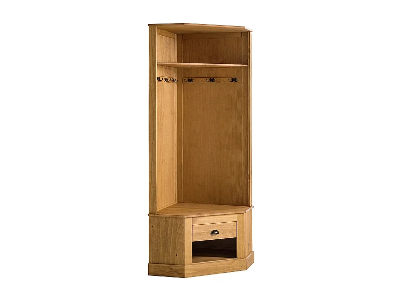 Toby | Armoire d'angle compacte en bois de pin