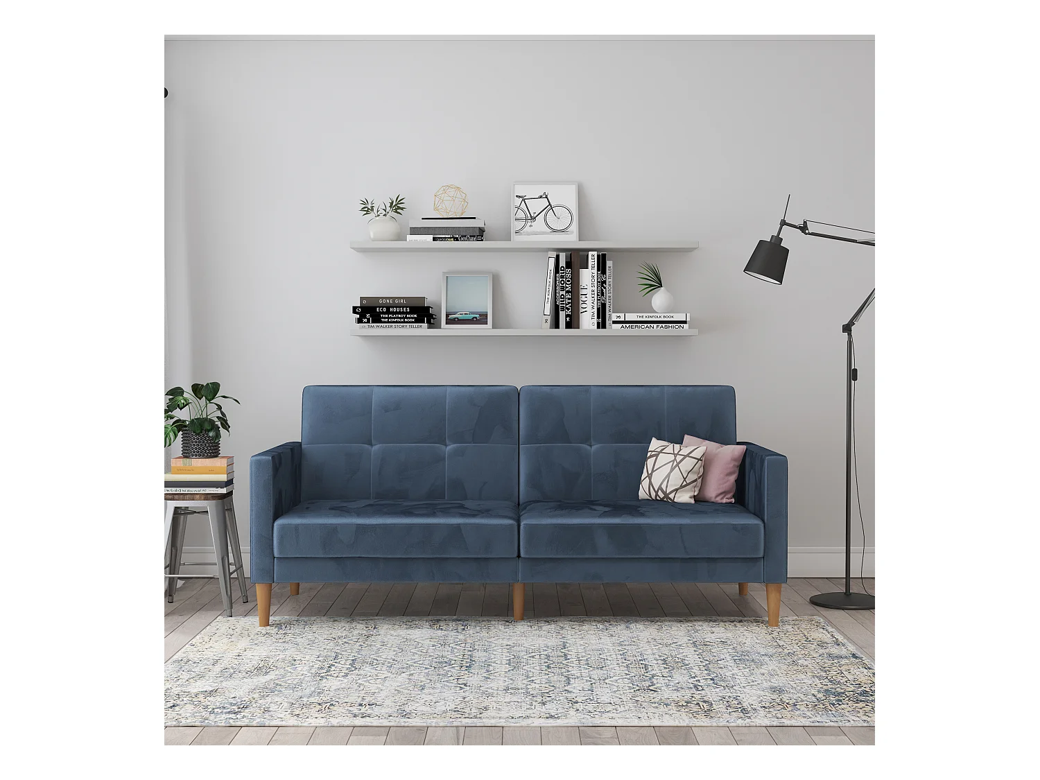 Lilly 3-zits slaapbank Blauw