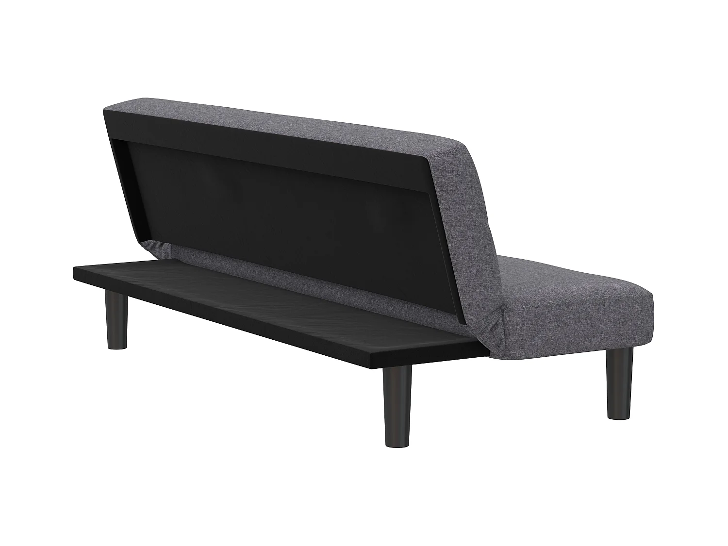 Alby | Canapé-lit 3 places en effet lin anthracite