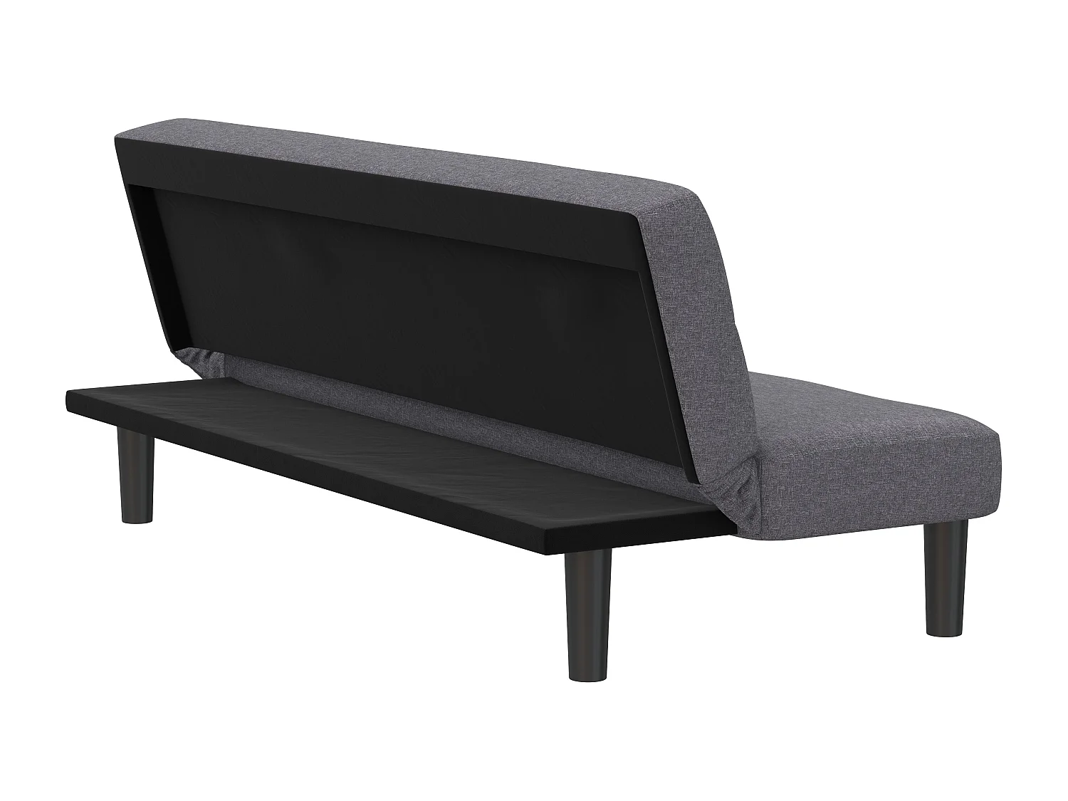 Alby | Canapé-lit 3 places en effet lin anthracite