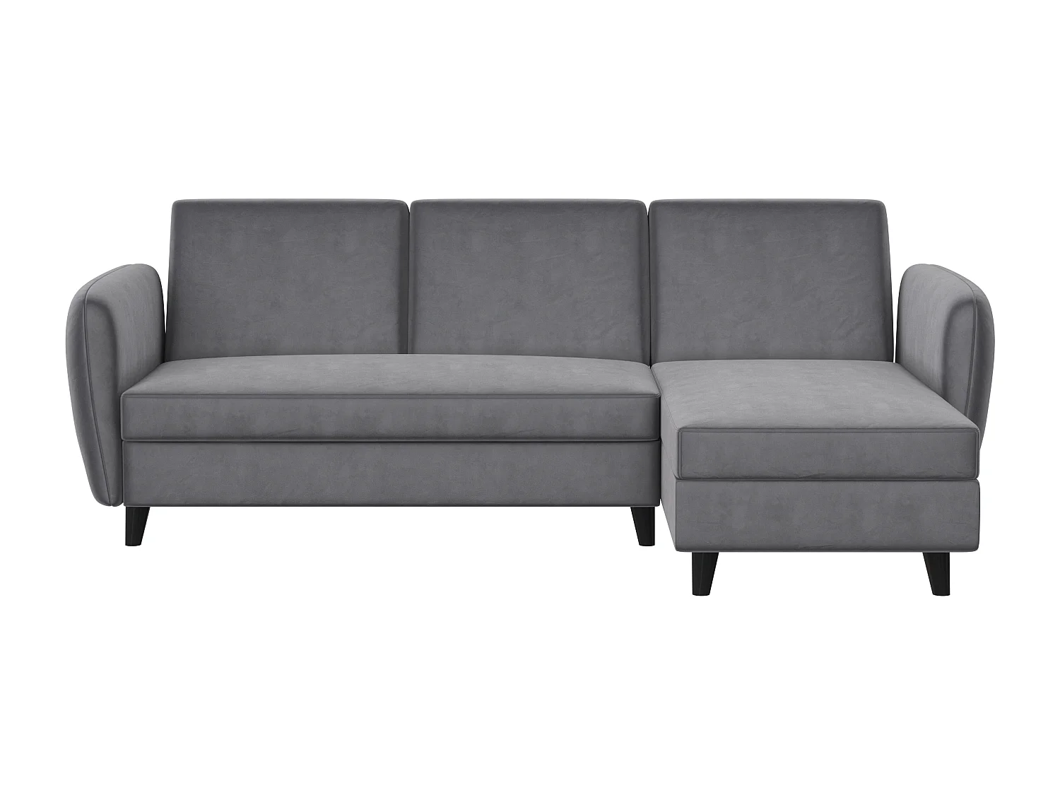 Perry|Canapé-lit 3 places avec rangement en velours gris