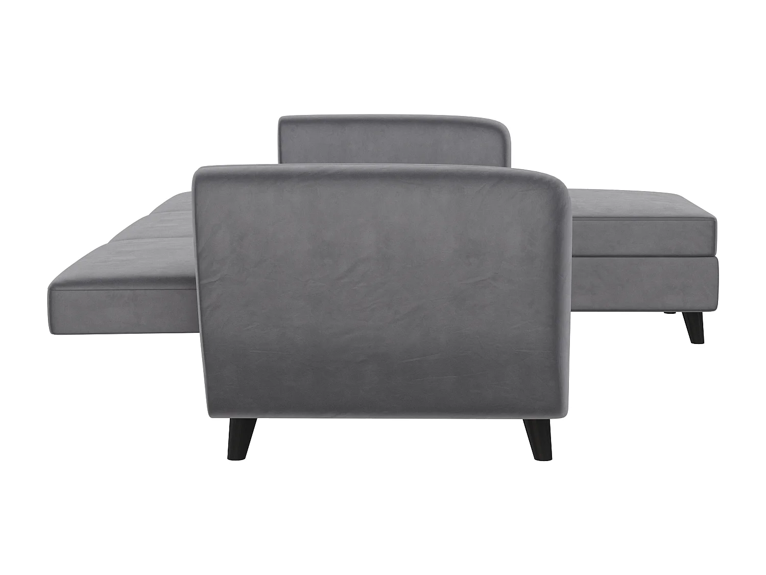 Perry|Canapé-lit 3 places avec rangement en velours gris