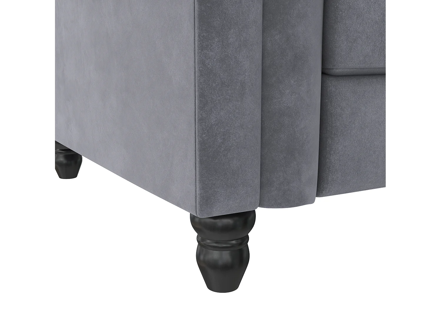 Felix | Canapé clic-clac d'angle 3 places en velours anthracite