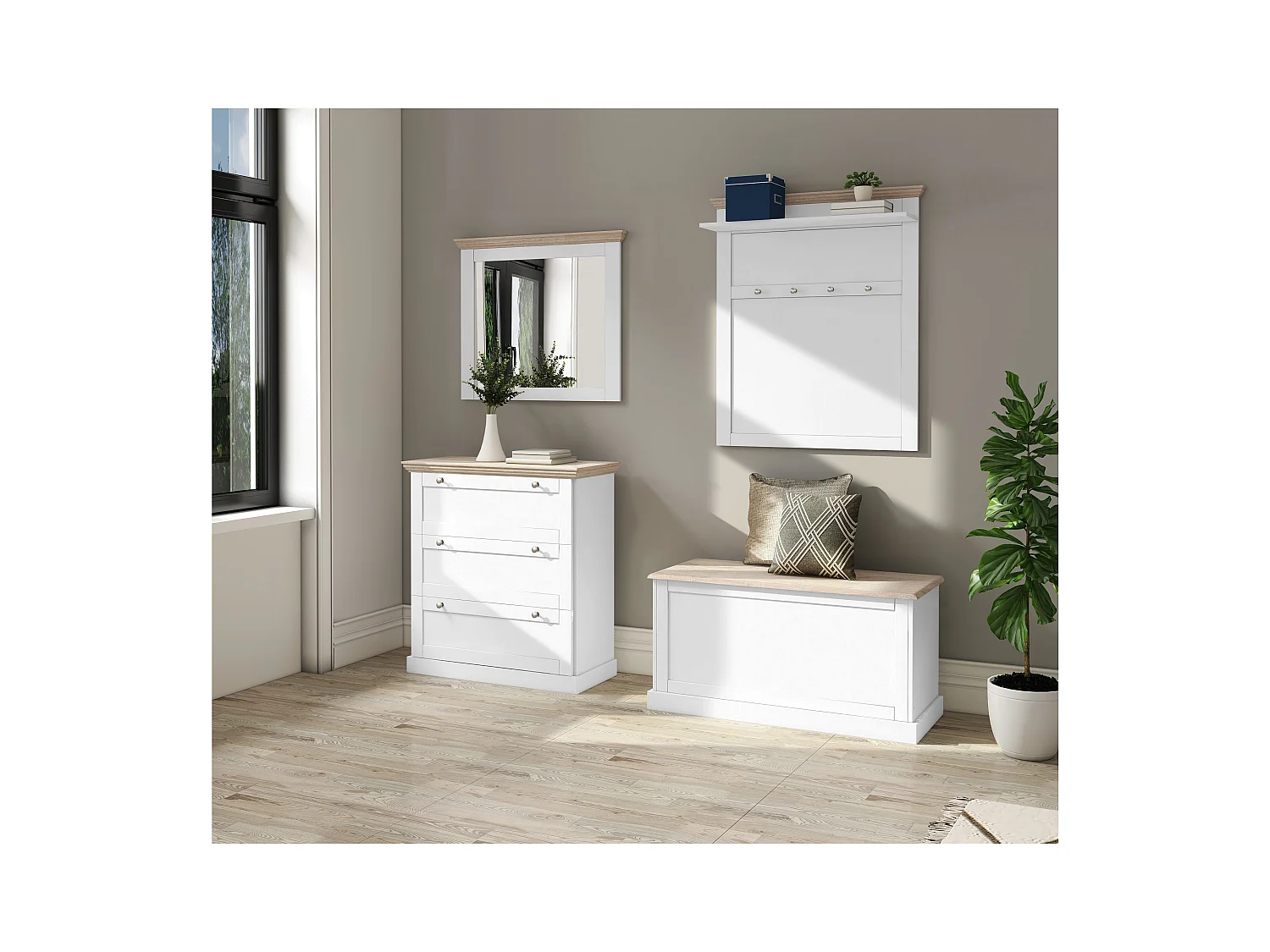 Binz | Coffre avec espace de rangement en chêne blanc