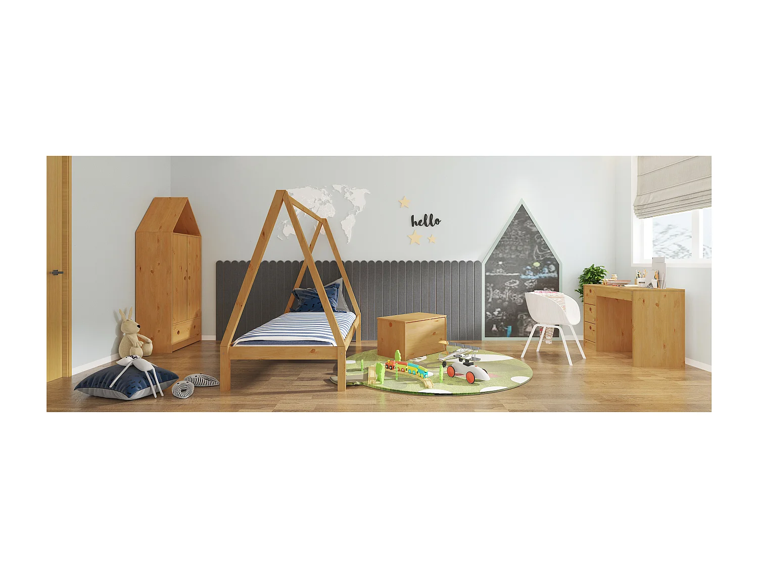 Alpi | Malle en bois de pin avec espace de rangement
