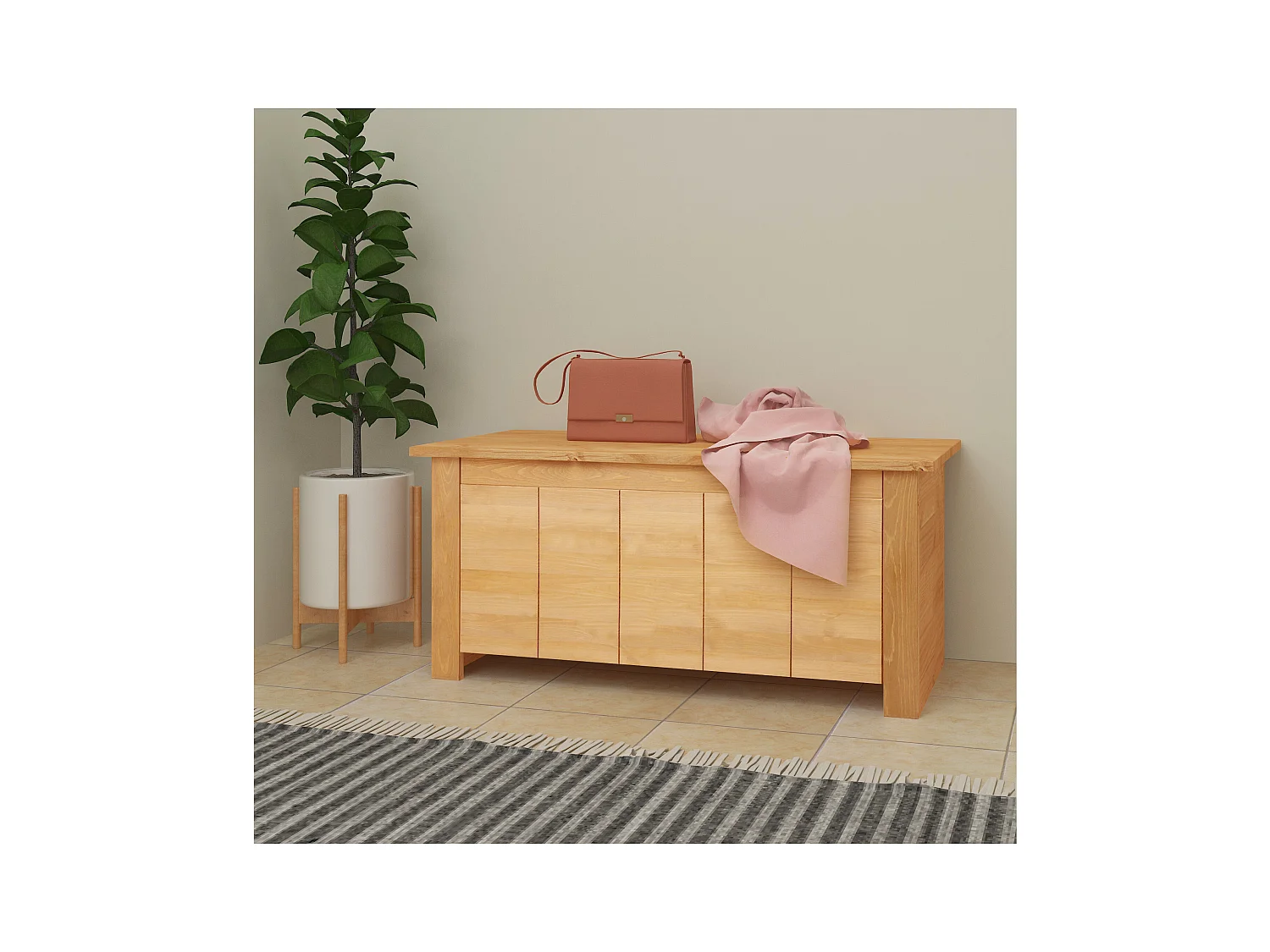 Bertram-Boomstam 100x45x45 cm in gebeitst was