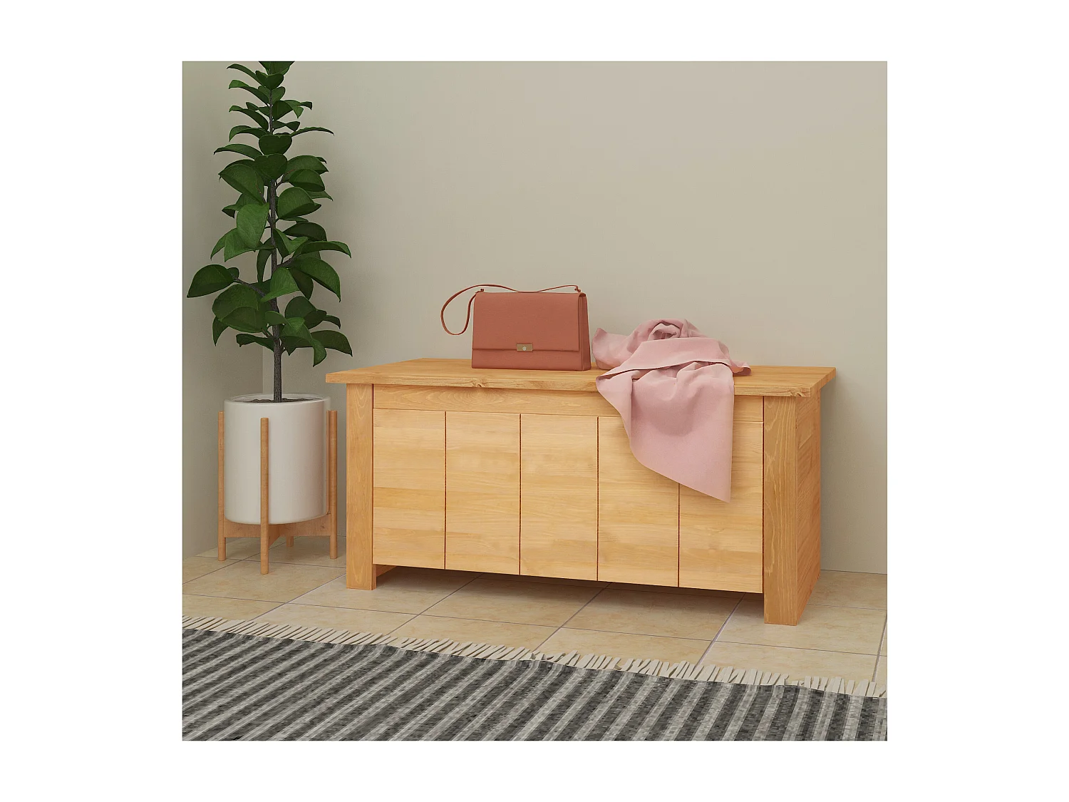 Bertram-Boomstam 100x45x45 cm in gebeitst was