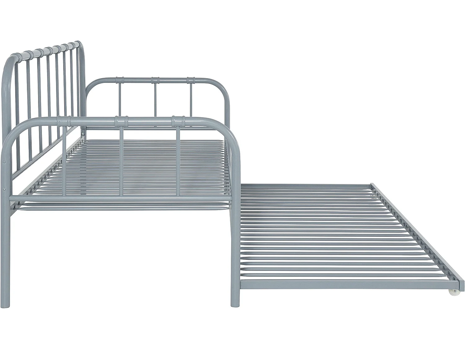 Aaron | Lit de jour gris métal