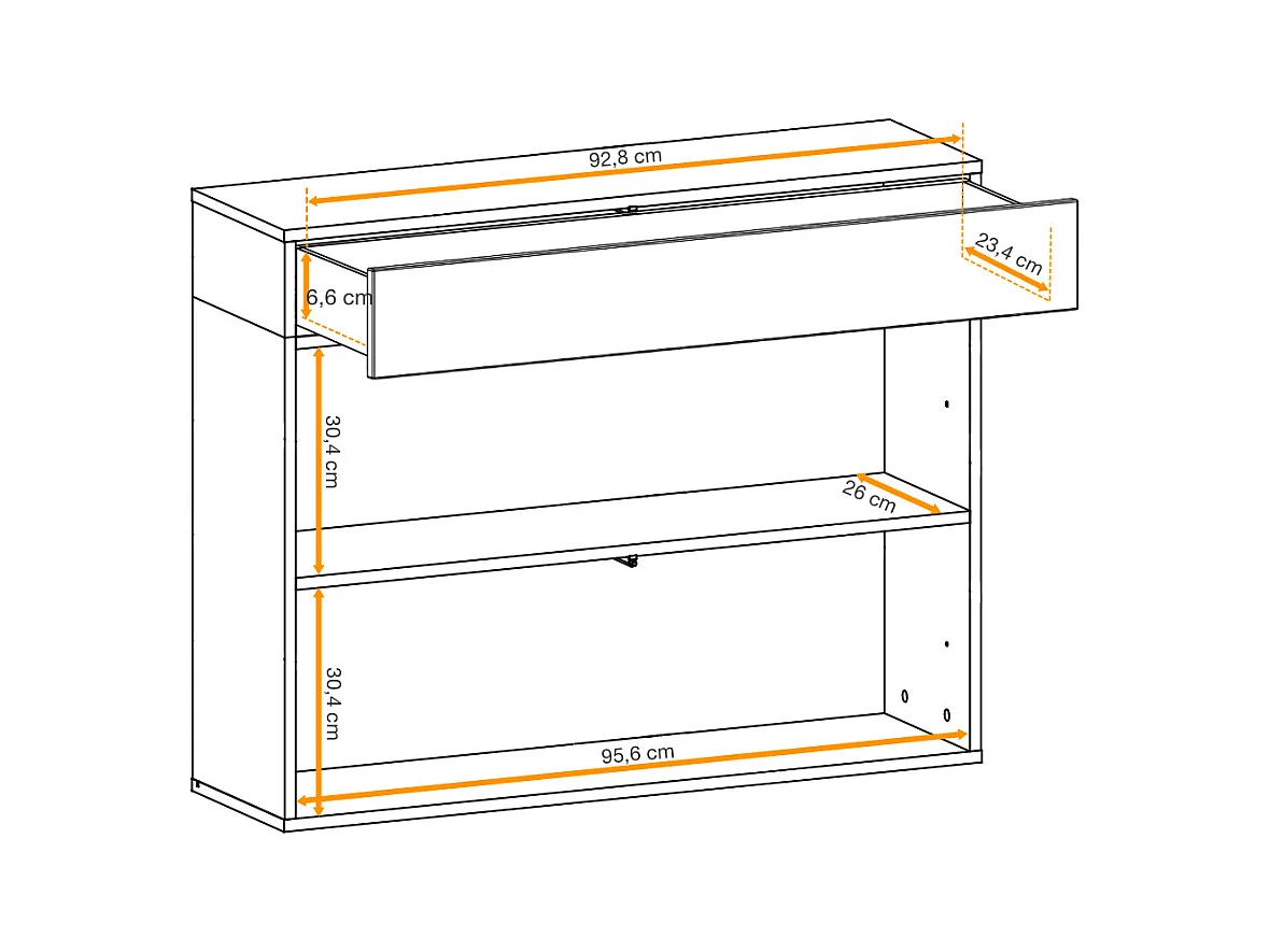 Mobile ingresso 100x190cm sospeso con pensile a due ante e specchi design moderno rovere e nero IP5