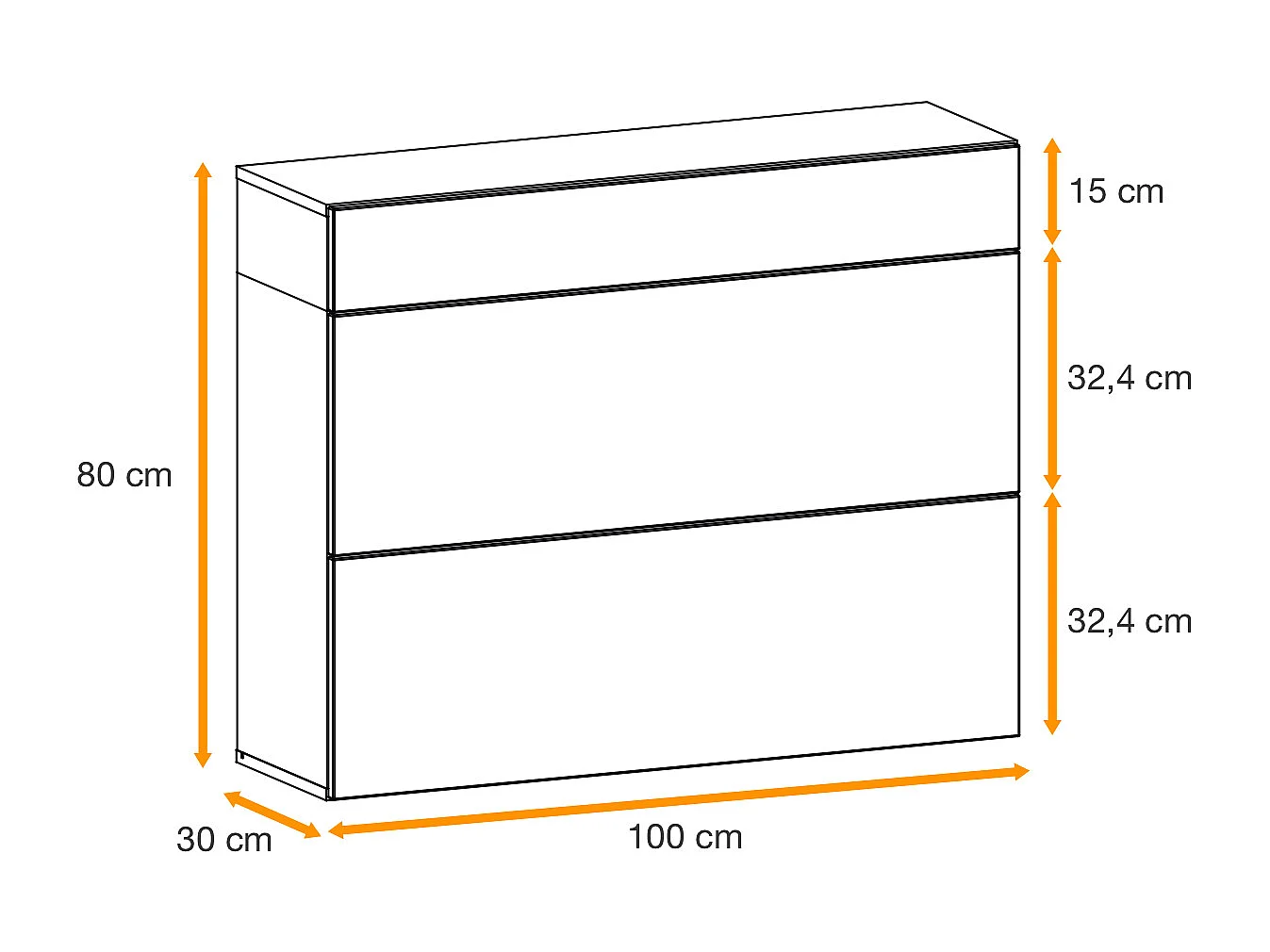 Mobile ingresso 100x190cm sospeso con pensile a due ante e specchi design moderno rovere e nero IP5