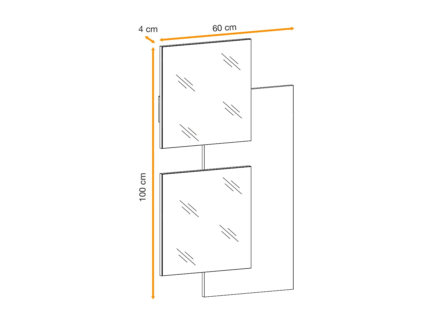 Mobile da ingresso 100x170cm sospeso design moderno rovere e nero IP1