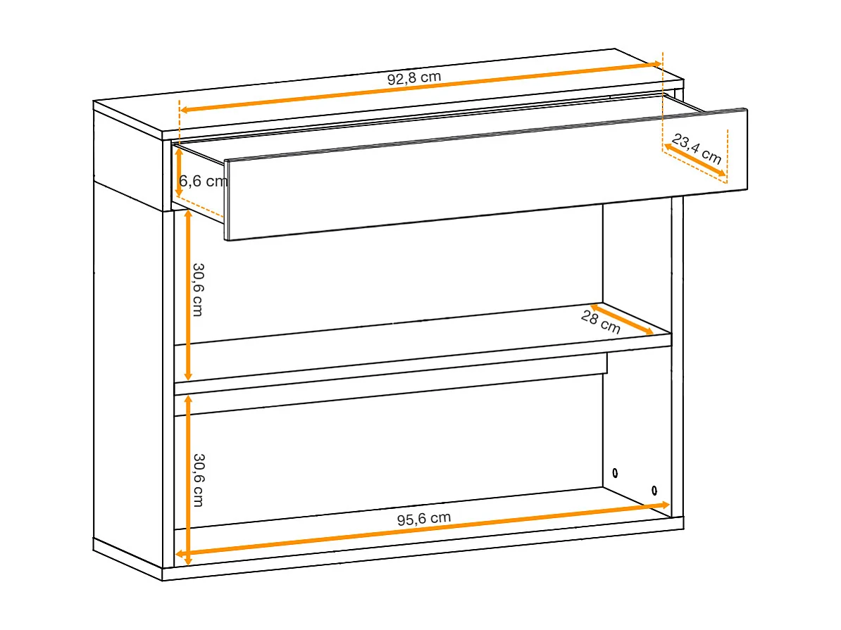 Mobile ingresso 100x190cm sospeso con pensili a giorno e specchi design moderno rovere e nero IP4