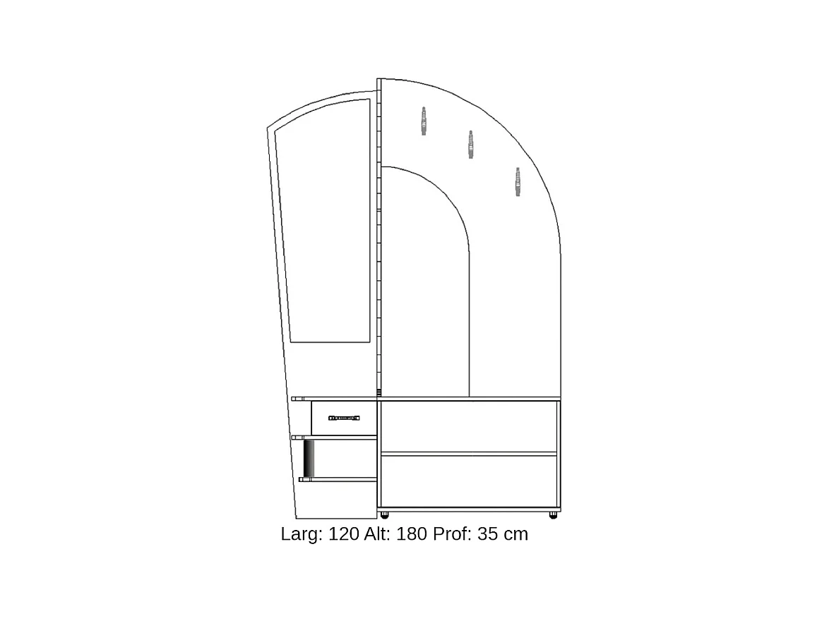 Mobile da ingresso design moderno 120x180 rovere bianco e rovere sbiancato IG7