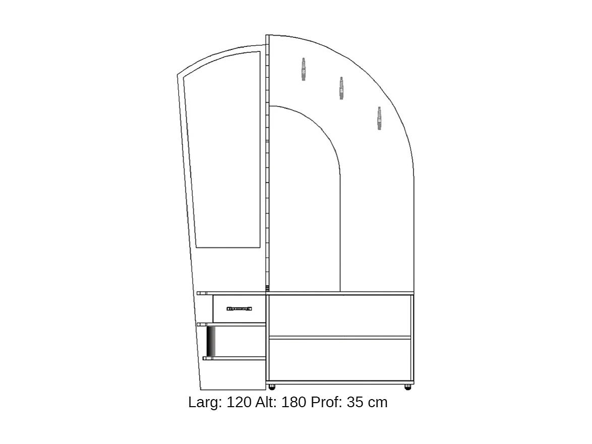 Mobile da ingresso design moderno 120x180 rovere bianco e rovere sbiancato IG7