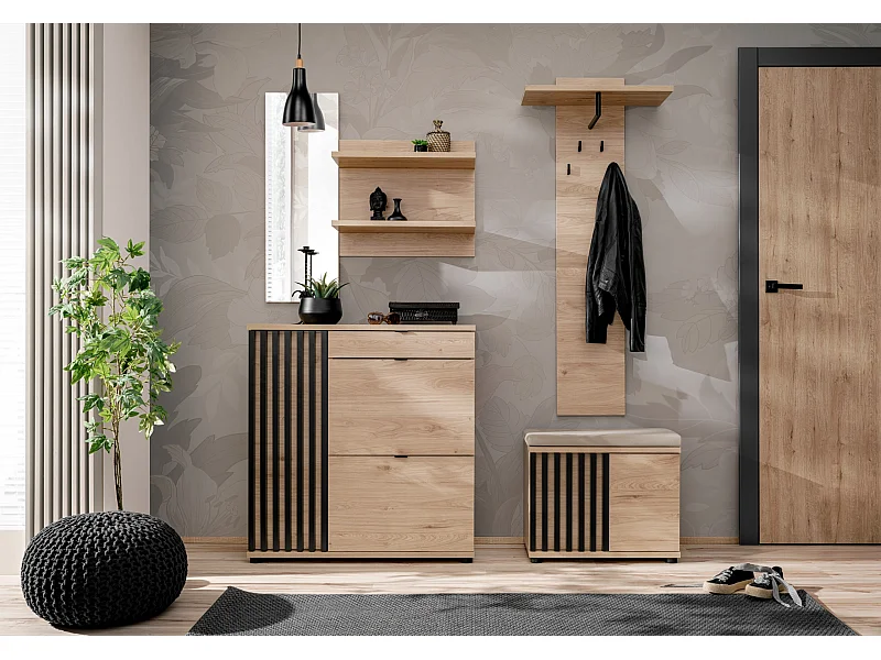 Mobile per ingresso moderno rovere e nero 160x202 IP25