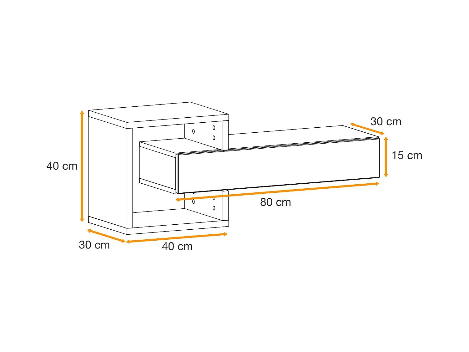 Mobile ingresso 100x160cm sospeso con specchi design moderno rovere e nero IP2