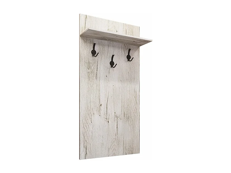 Attaccapanni da parete con tre ganci stile effetto legno 67x137 legno bianco II12