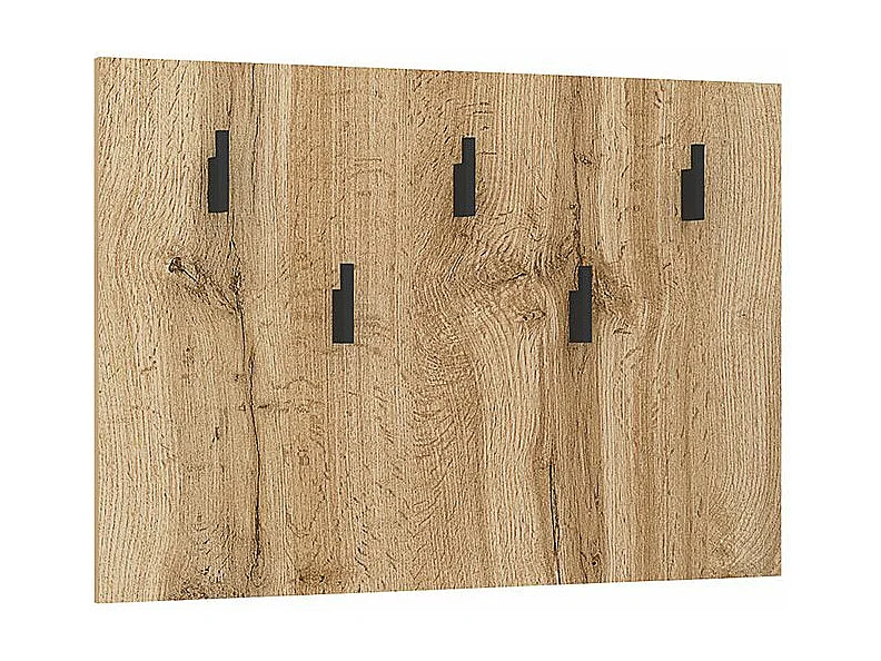 Attaccapanni a parete con 5 ganci 72x50 cm in rovere naturale ASG8
