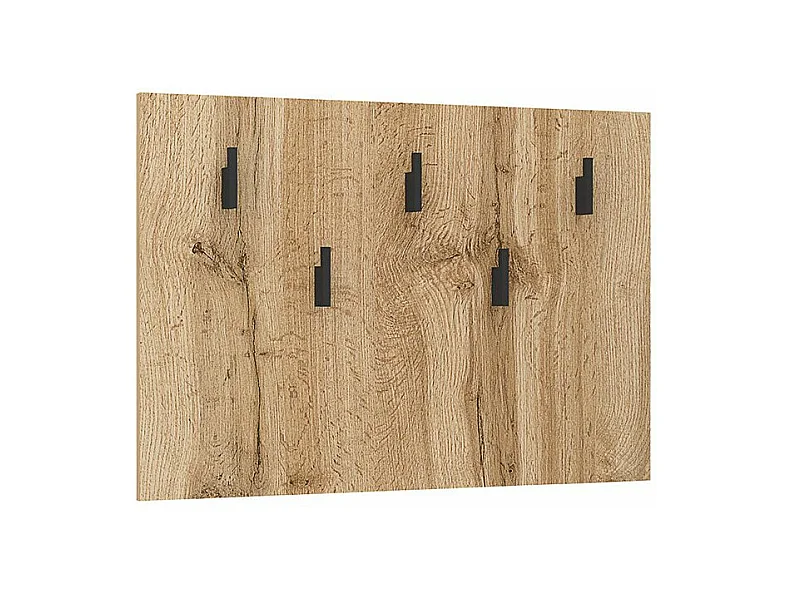 Attaccapanni a parete con 5 ganci 72x50 cm in rovere naturale ASG8