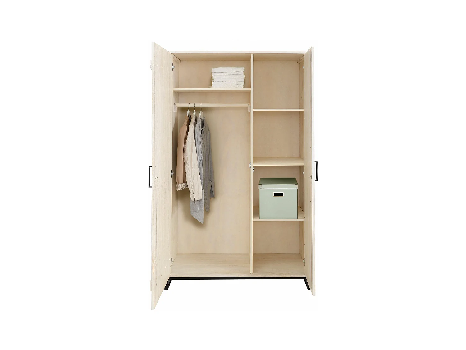 Santo | Armoire avec porte miroir en blanc