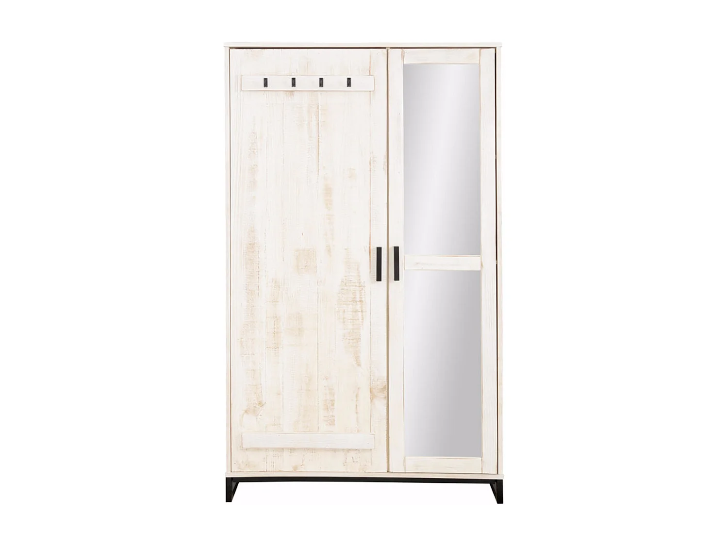 Santo | Armoire avec porte miroir en blanc