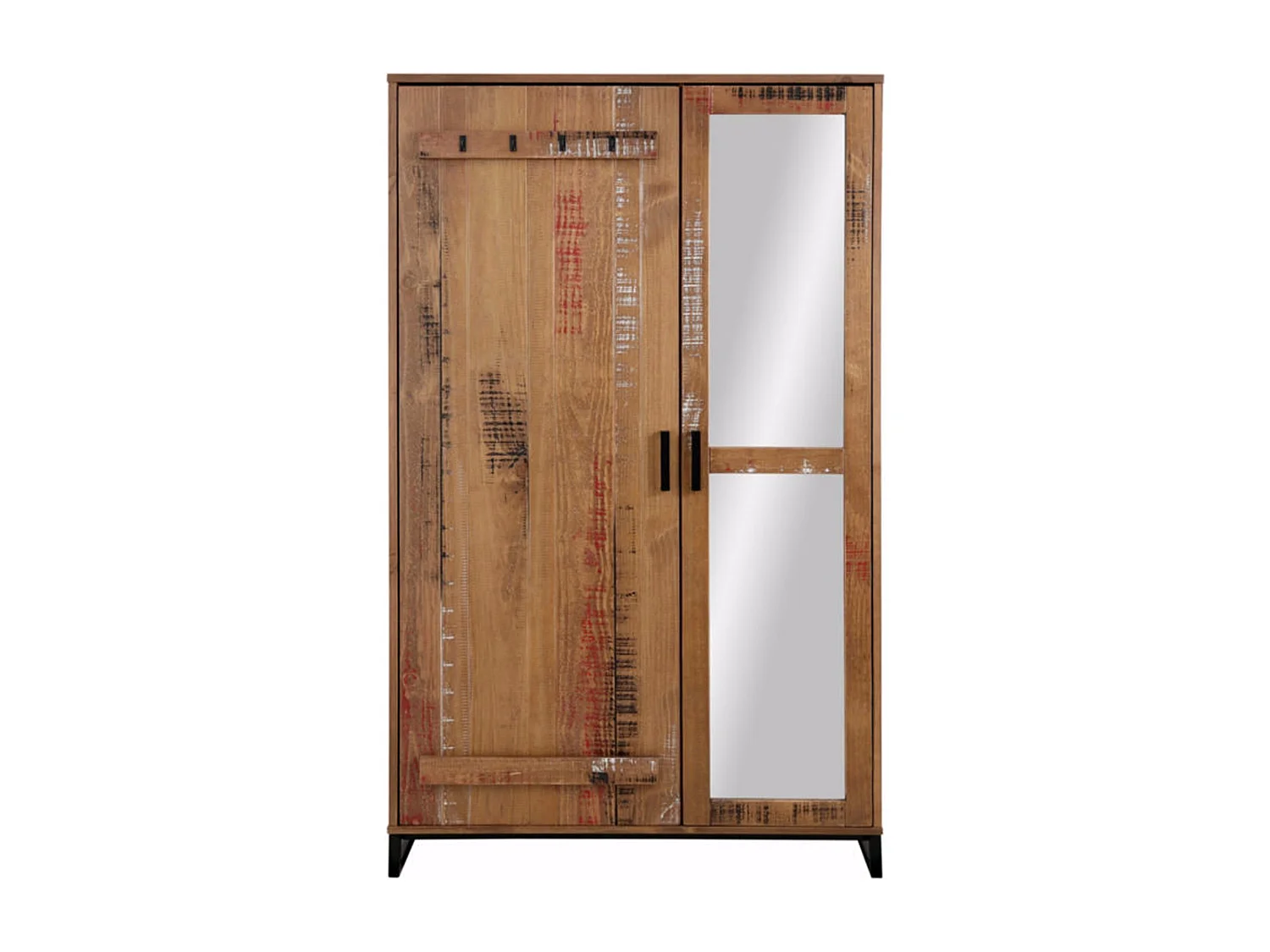 Santo-Garderobekast met 1 spiegeldeur 1 deur in bruin/zwart