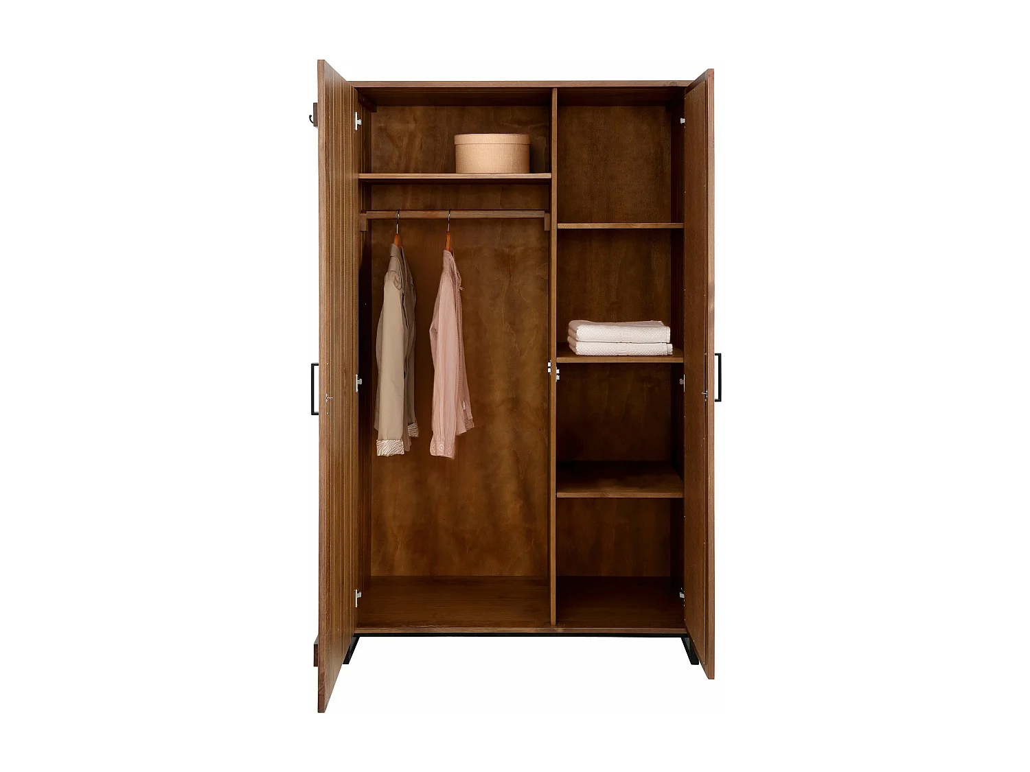 Santo-Garderobekast met 1 spiegeldeur 1 deur in bruin/zwart