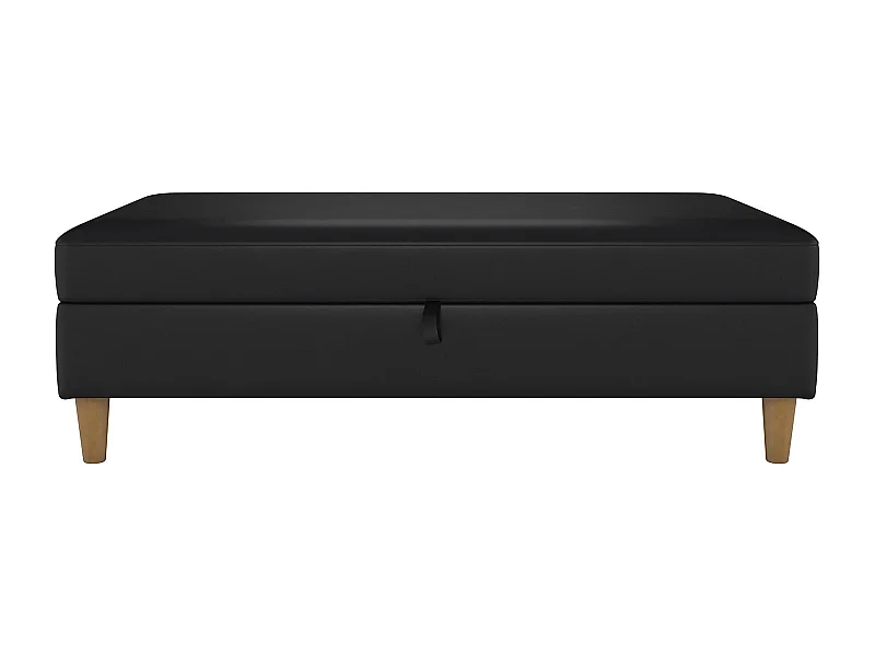 Otomana con almacenaje en polipiel negra